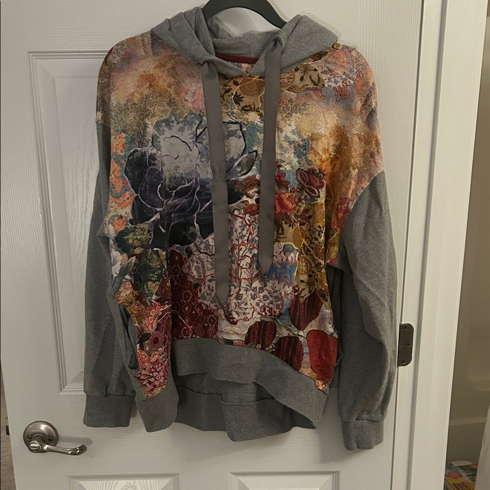 Robert Graham Floral Patchwork Print Hoodie - Gray Base